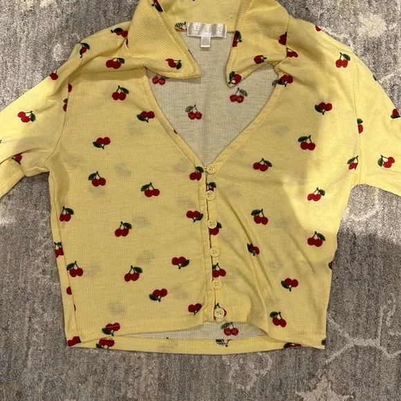 cherry button down - Picture 2 of 2